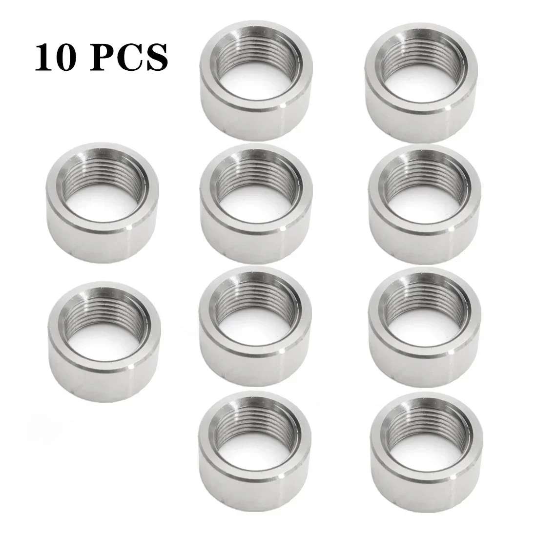 10PCS 304 Stainless Steel M18x1.5 Exhaust Weld-On Nut For Lambda Boss O2 Oxygen Sensor