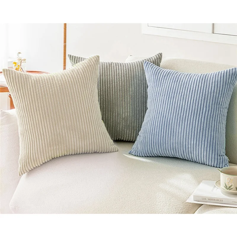 VELIF-Set Of 4 Soft Corduroy Modern Design, Mix And Match With Your Home Decor, Pillow Insert Not Included (45 X 45 Cm)