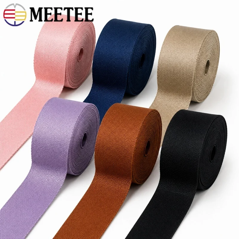 5M/8M/10M 25mm Nylon Webbing Strap Solid Color Flat Tape for Backpack Shoulder Belt Replacement Sling Bag Handle Repair Sewing 5