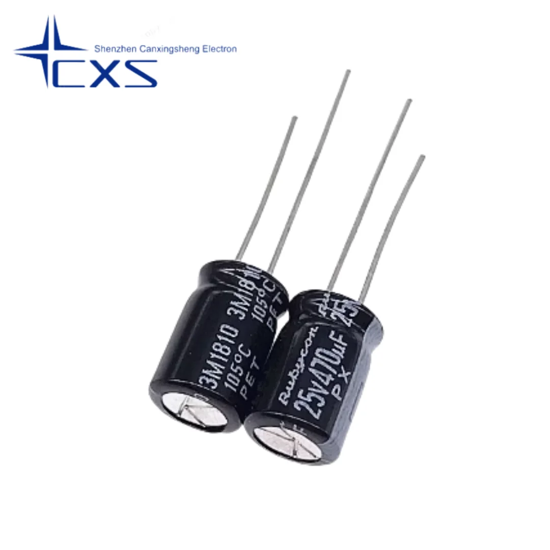 

20pcs 470UF 25V Imported Aluminum Electrolytic Capacitor 25v470uf 8*11.5MM Japanese Ruby Capacitor PX