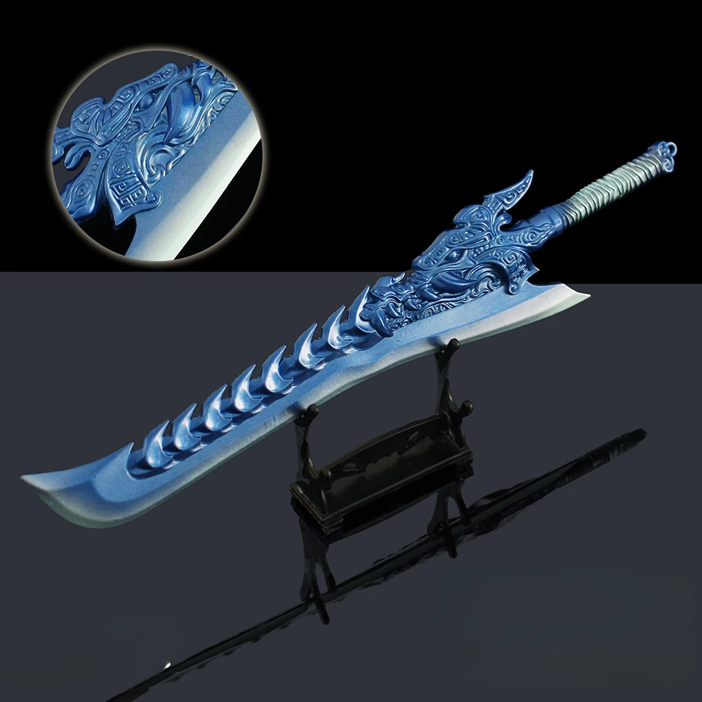 Ne Zha 2 Chinese Anime Randapparatuur Ao Guang Wapen Draak Tanden Blade Volledig Metalen Ambachtelijke Model Collectible Bureau Ornamenten Jongen Speelgoed