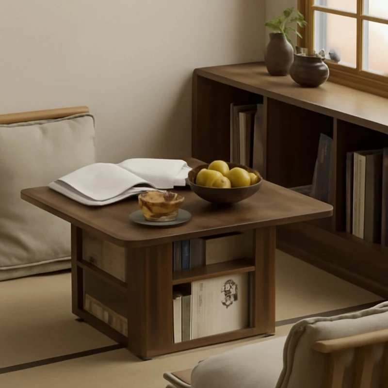 

Японский эркерный стол, чайная подставка с татами, модный небольшой журнальный столик, компактный напольный стол, компактная деревянная подставка