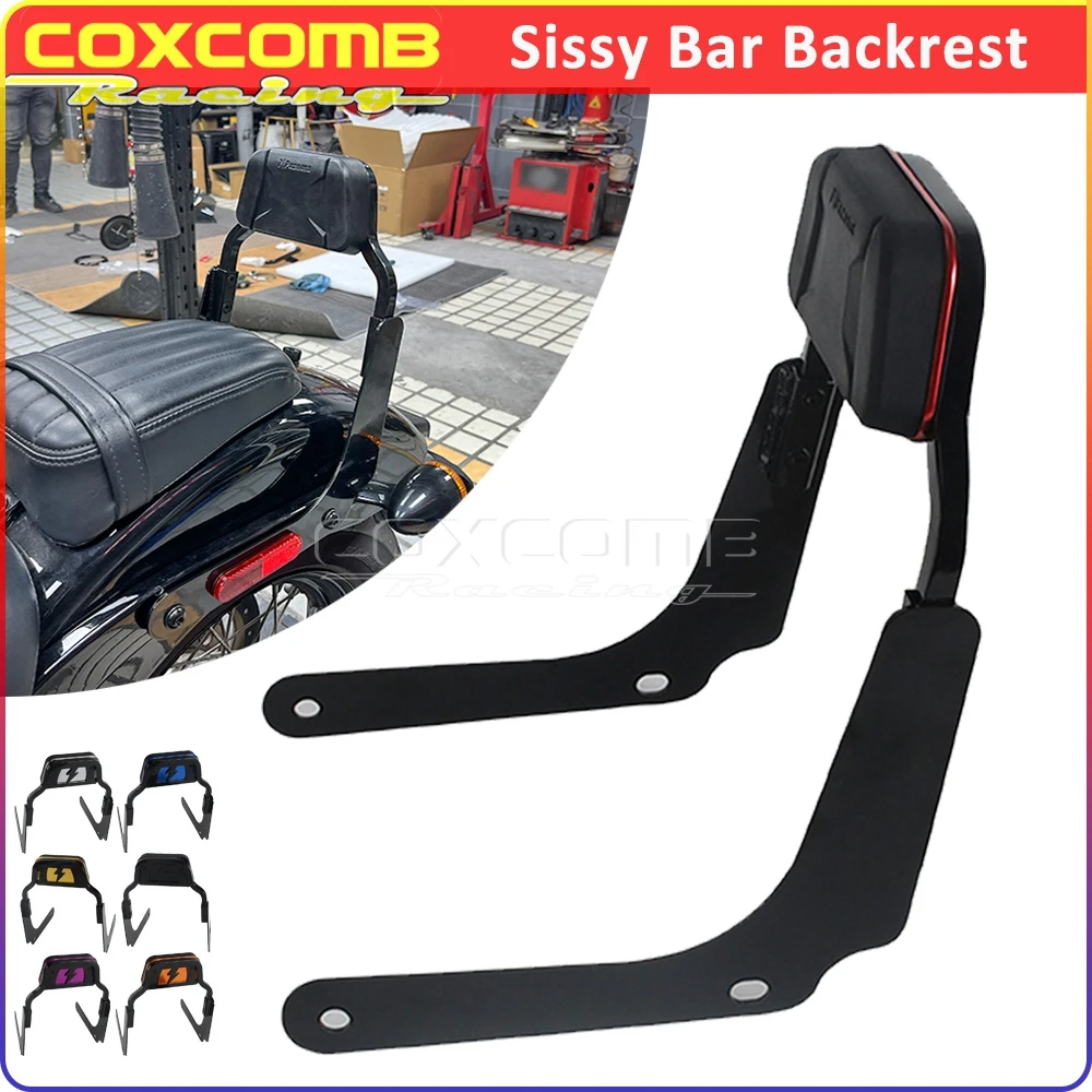 

Motorbike Rear Passenger Backrest Pad Sissy Bar For Harley Softail Heritage Classic FLHC FLHCS 2018-2025 Hydra-Glide Revival FLI