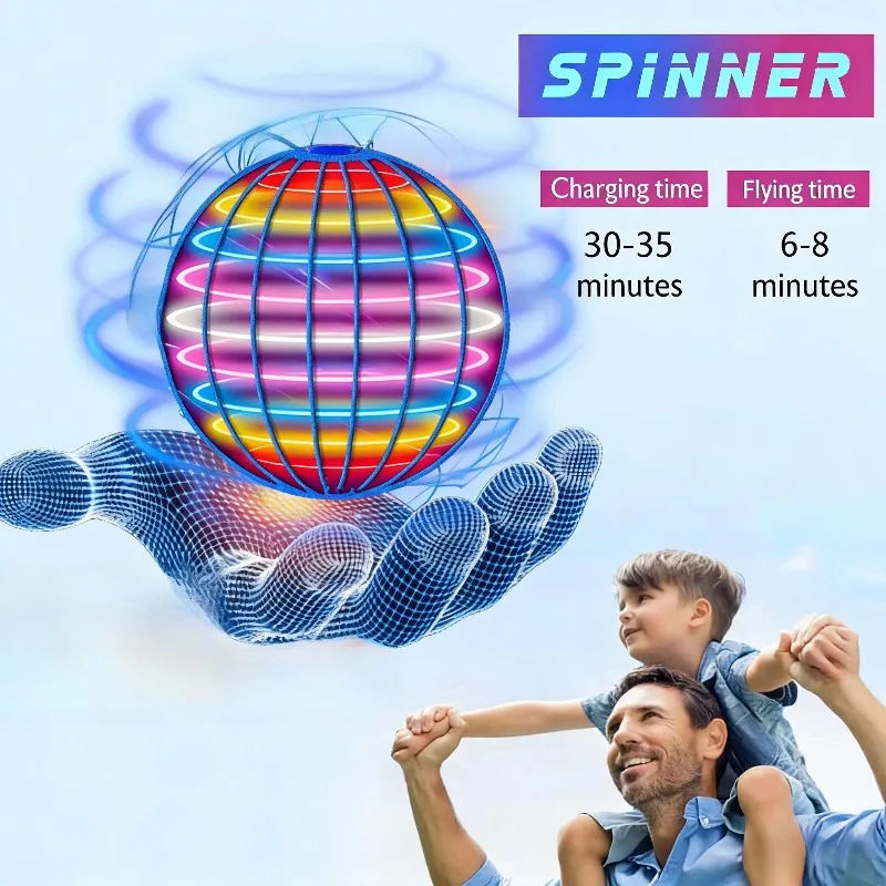 Slimme inductie vliegende bal roterend zwevend speelgoed educatief zwart tech handgestuurd lichtgevend speelgoed voor kinderen cadeau