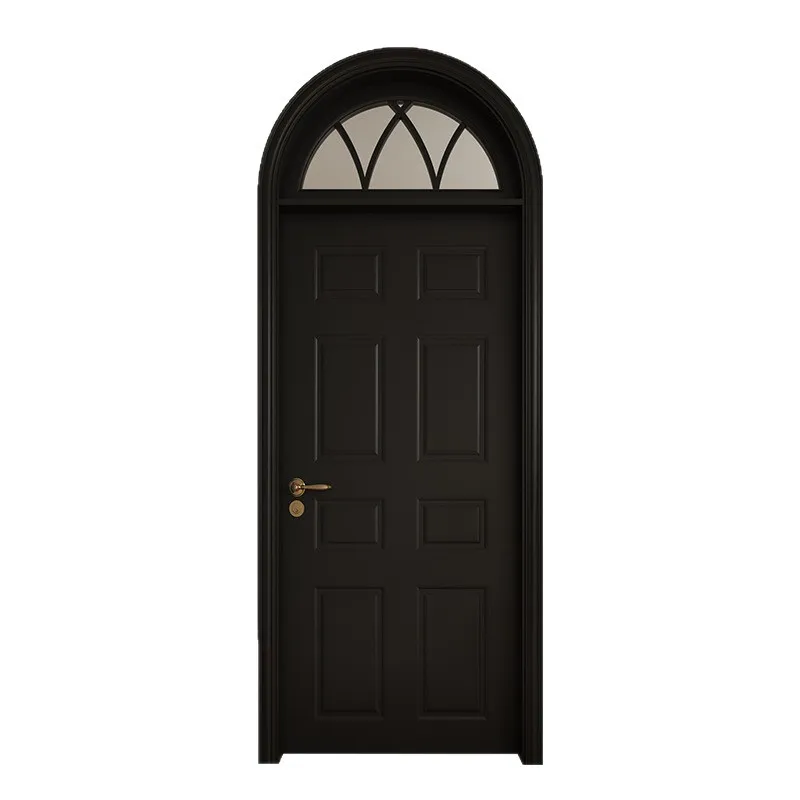 

European retro paint bedroom room door curved black French single door