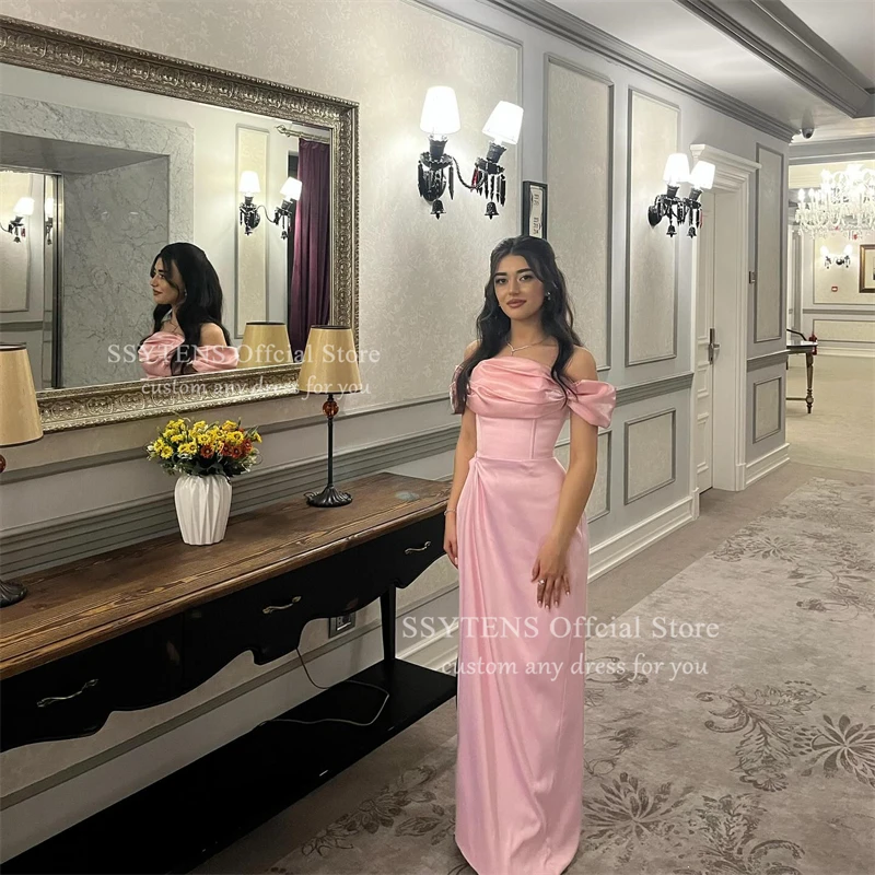 SSYTENS ที่กําหนดเองชุดราตรีหรูหราสําหรับโอกาสพิเศษชุดพรหมสีชมพู 2025 ความยาวชั้น Mermaid Wedding Party Dress