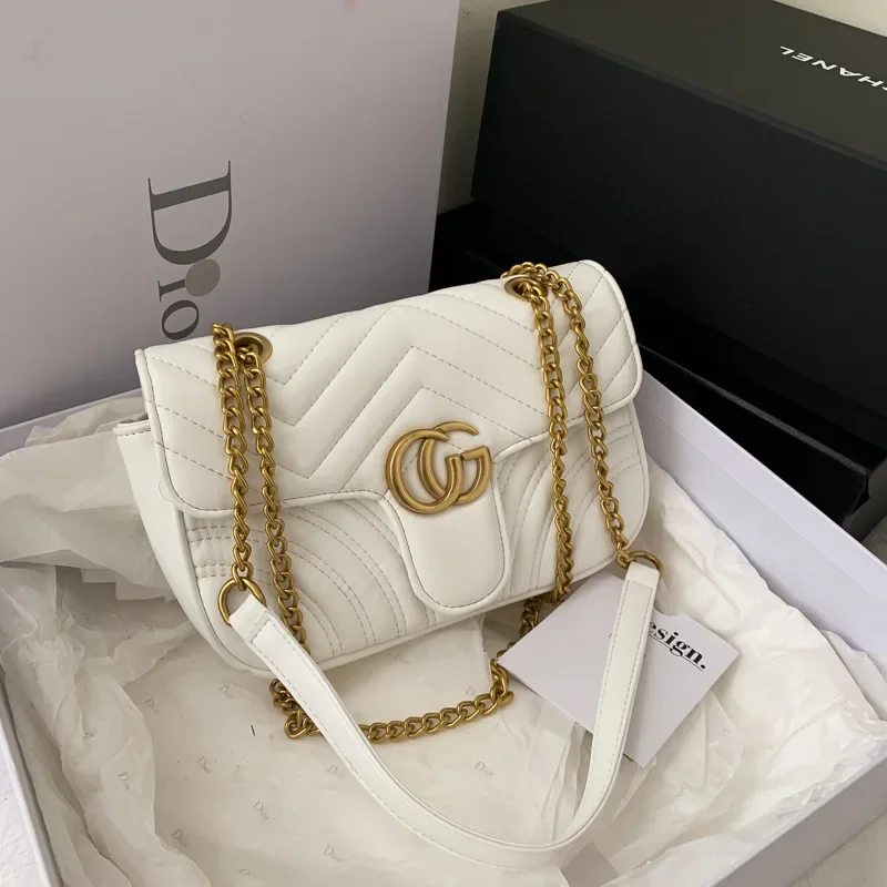 

2025 Best-Selling Women's Bag - Embroidered Small Square, Chain Shoulder & Crossbody