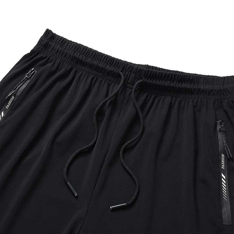 Big Size 9xl 8xl Men's Summer Pantsice Silk Elastic Waist Straight Leg Quick Dry Plus Stretch 6xl 7xl Work Outdoor Trouser Male - Image 4
