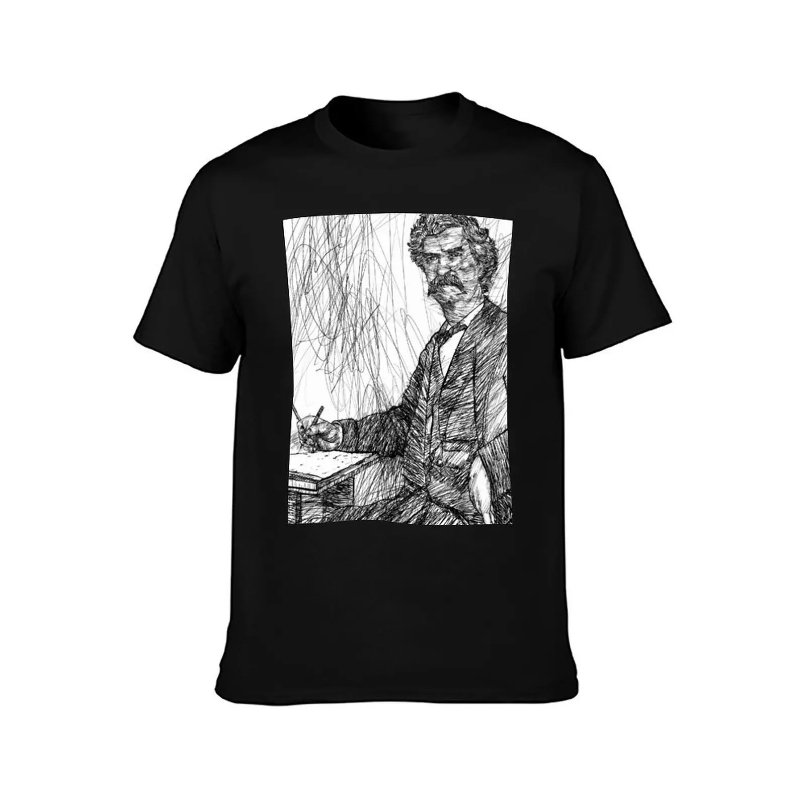 MARK TWAIN - ink portrait .4 T-Shirt baggy shirts plain mens t shirts casual stylish