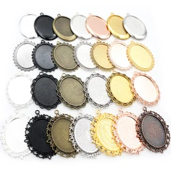 5pcs 30x40mm Inner Size 7 Colors Plated Cabochon Base Setting Charms Pendant