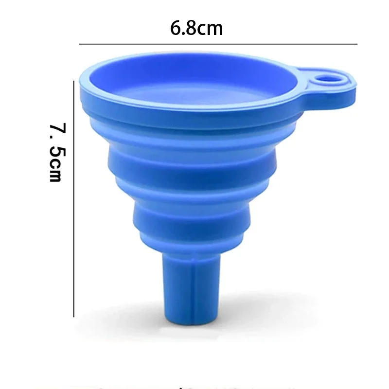Embudo de motor colorido Universal de silicona para coche, lavadora de líquidos de silicona, embudo de cambio de gasolina y aceite plegable para el