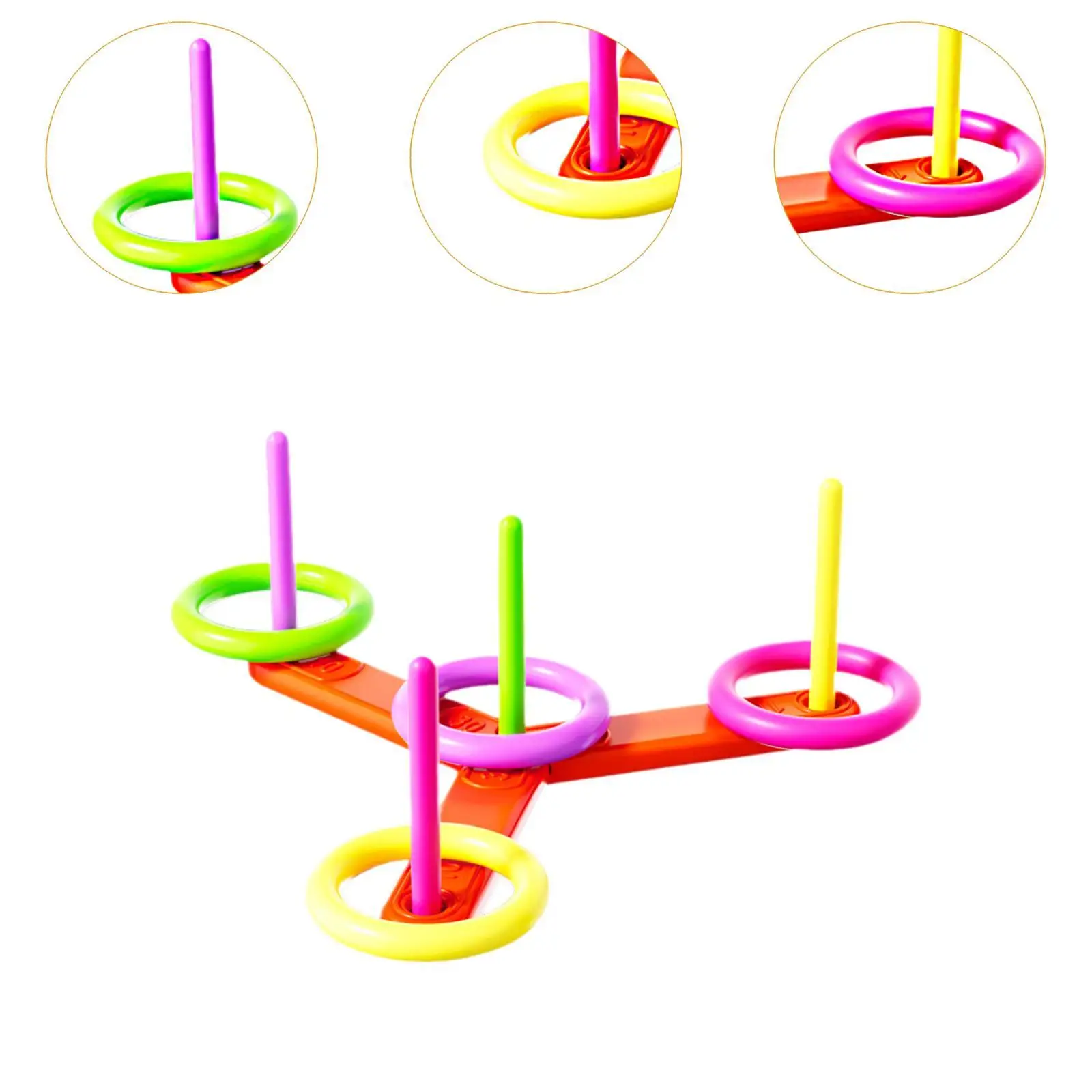 Ring Toss Toy Set for Kids Preschool Color Recognition Learning Toy Colorful