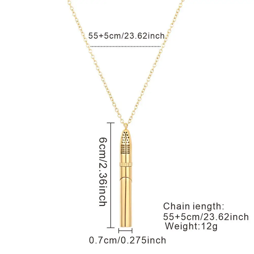 Modische Edelstahl-Duftanhänger Gedenk-Parfümflasche Ätherisches Öl Duftdiffusor-Halskette Schmuck – Detail 3