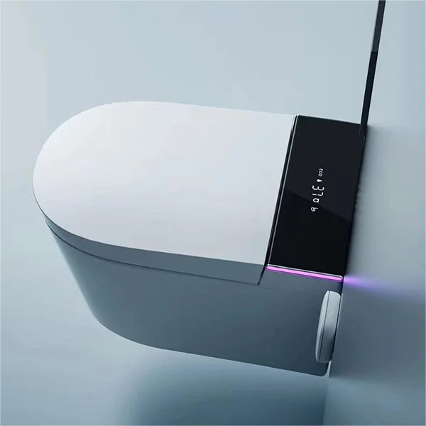 

Настенный цифровой дисплей, умный туалет, ванная комната, женский чистый ног, автоматический смыв, керамический встроенный умный унитаз