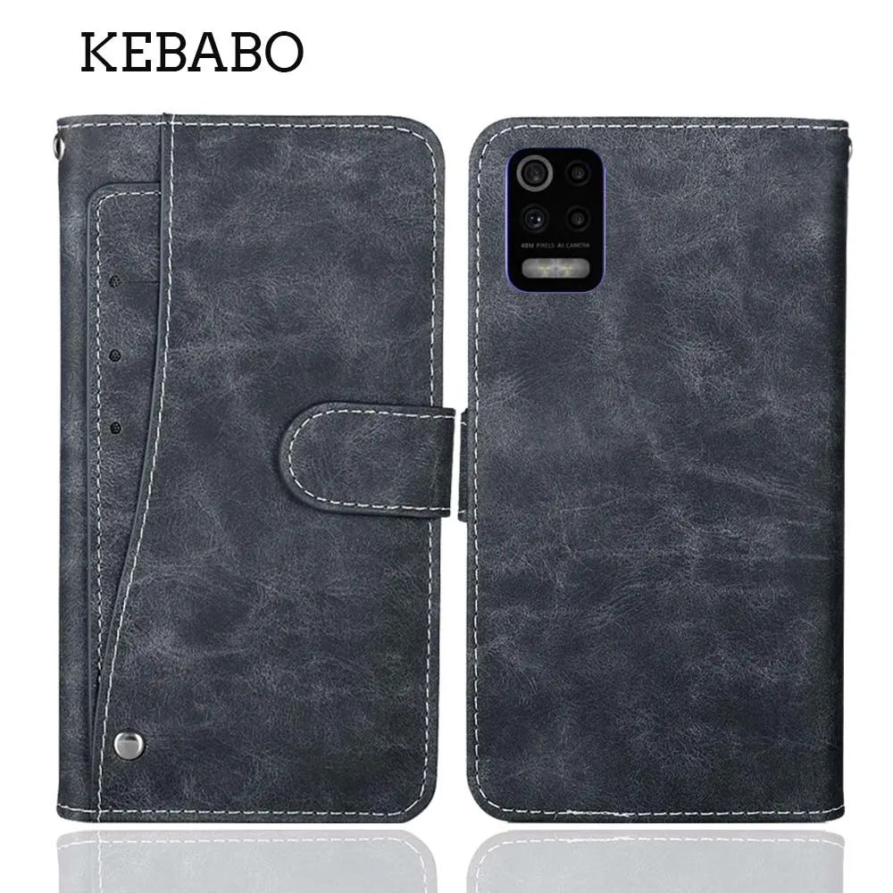 Leather Wallet For LG K52 Case 6.6