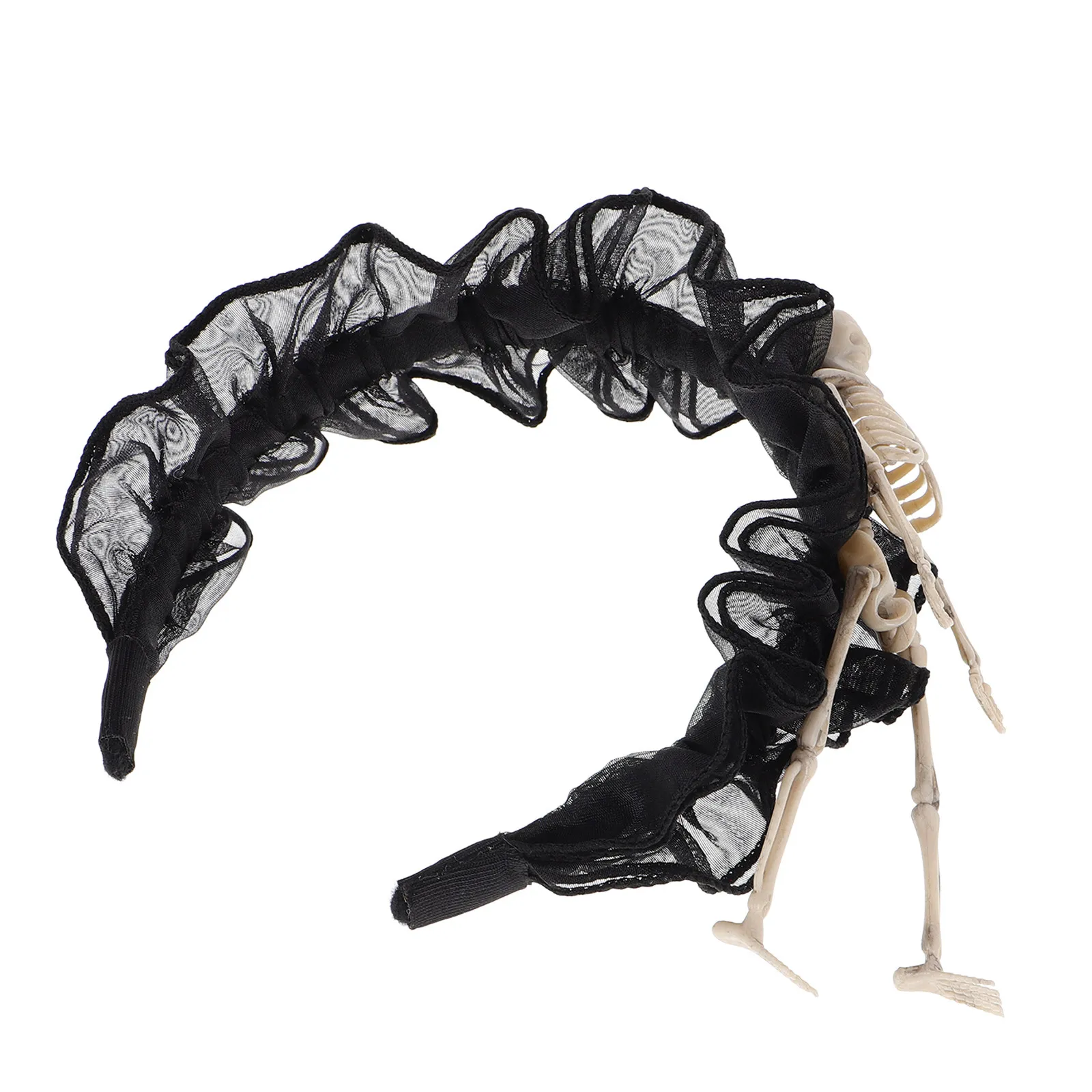 

Кружевная повязка на голову в стиле готической Лолиты с черепами, удобный широкий винтажный головной убор для вечеринок и косплея для женщин