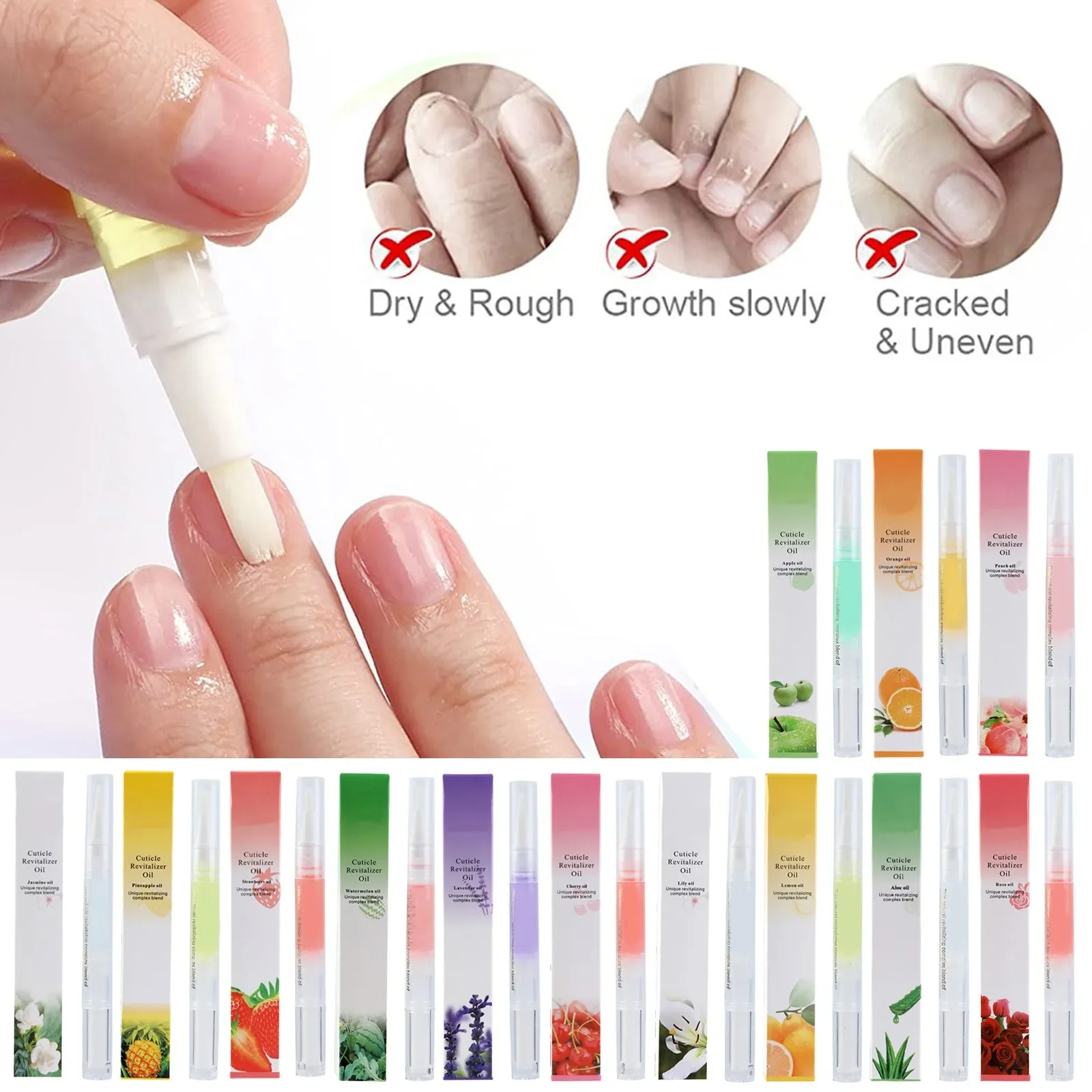 Nail Cuticle Oil15 flavors Of Cuticle Oil Pen For Nail Growth For Thin Nails And Growing Nail Polish Home Nail Care Kit Pedicure