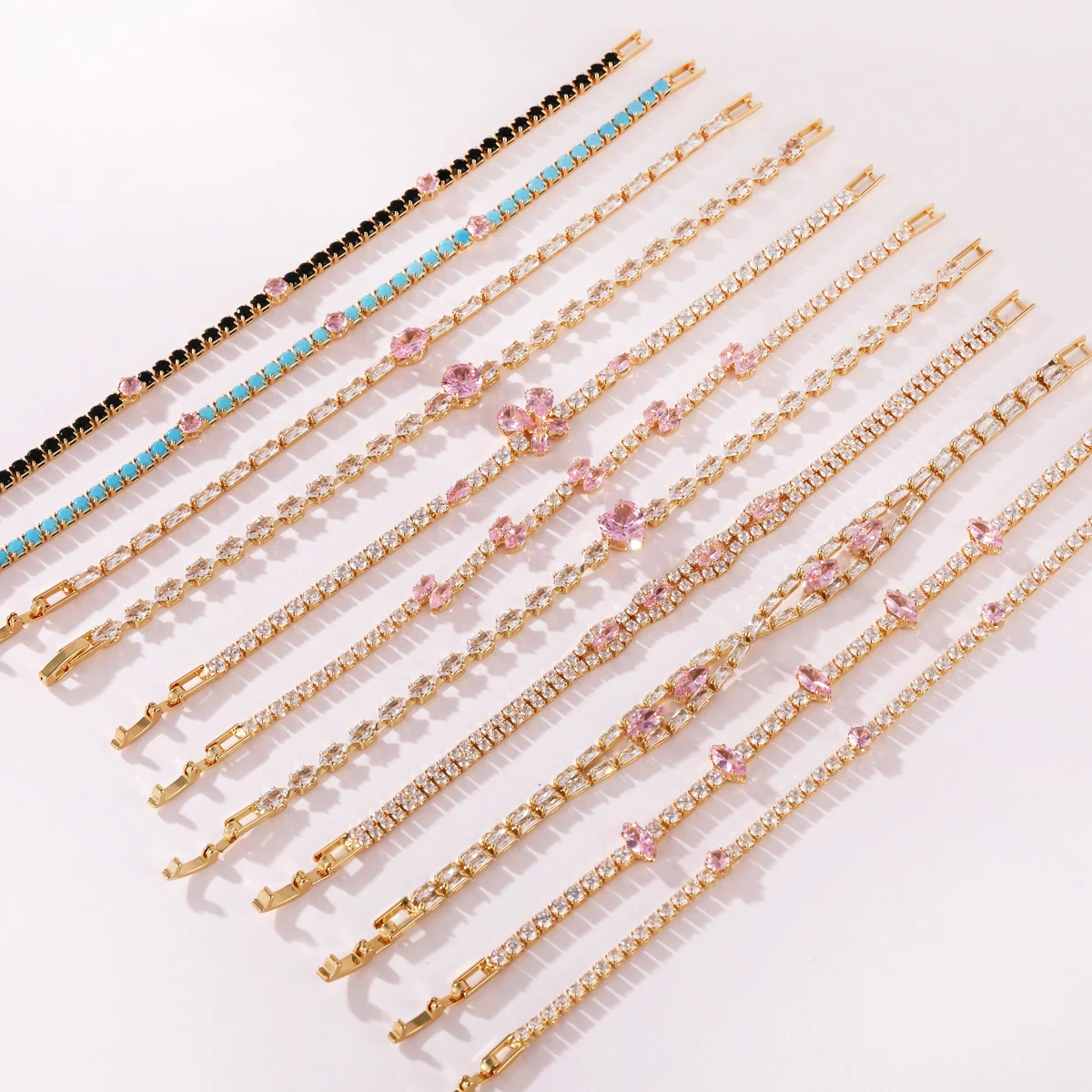 18K vergoldete Tennisarmbänder mit Zirkonia für Damen, hochwertiges Geschenk für Mädchen, trendiges Armband für Frauen