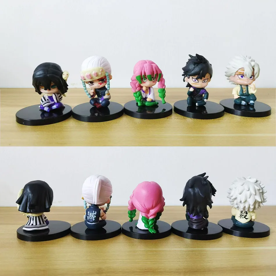 4-15 pçs anime demon slayer kimetsu no yaiba figura kamado tanjirou figura de ação agatsuma zenitsu nezuko guerreiro pvc modelo brinquedos