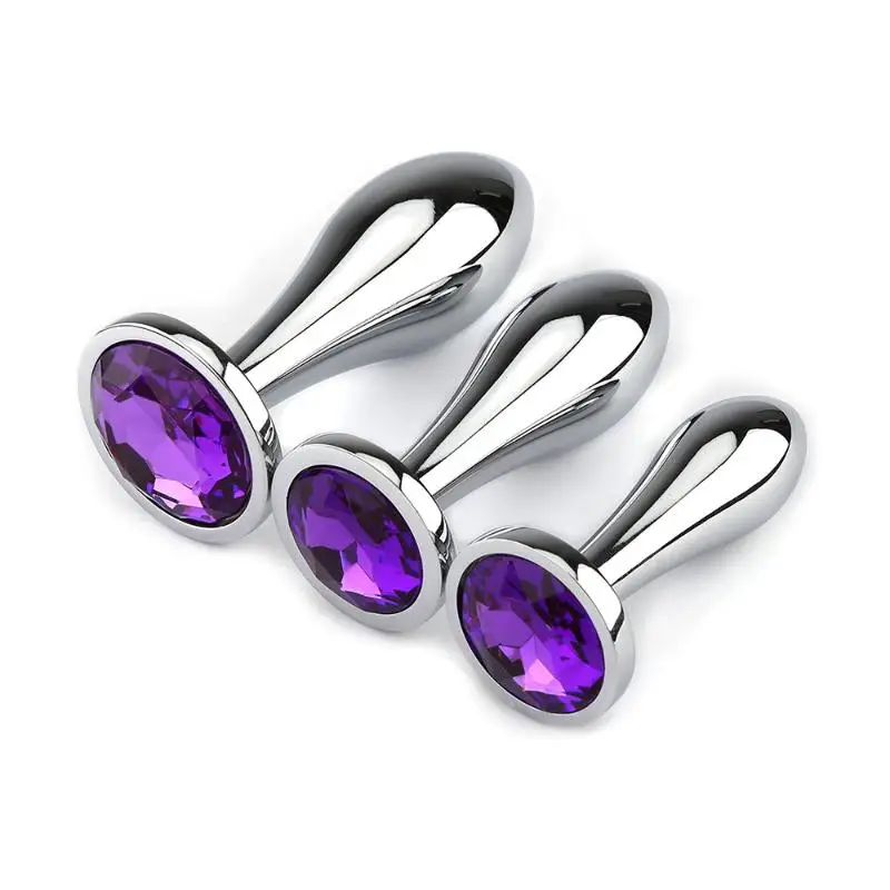 New Drop Anal Plug For Women Aluminum Alloy Three Sizes Jewel Base Base Plug G-point Massage Sex Toys Male/Female 18+