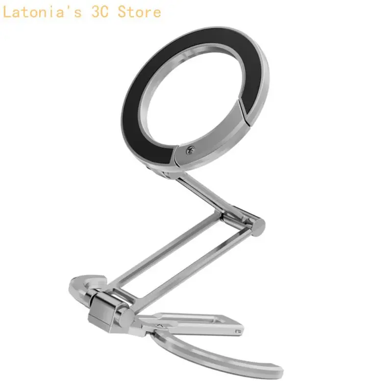 Ausziehbarer magnetischer Telefonständer, faltbare Halterbasis, verstellbarer Drehung, Karabiner-Design für 4,5–7 Zoll – Detail 3