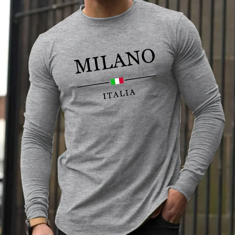 Vintage California San Francisco Letter Graphic Long Sleeve Tee Men Autumn Crew Neck Casual Shirts