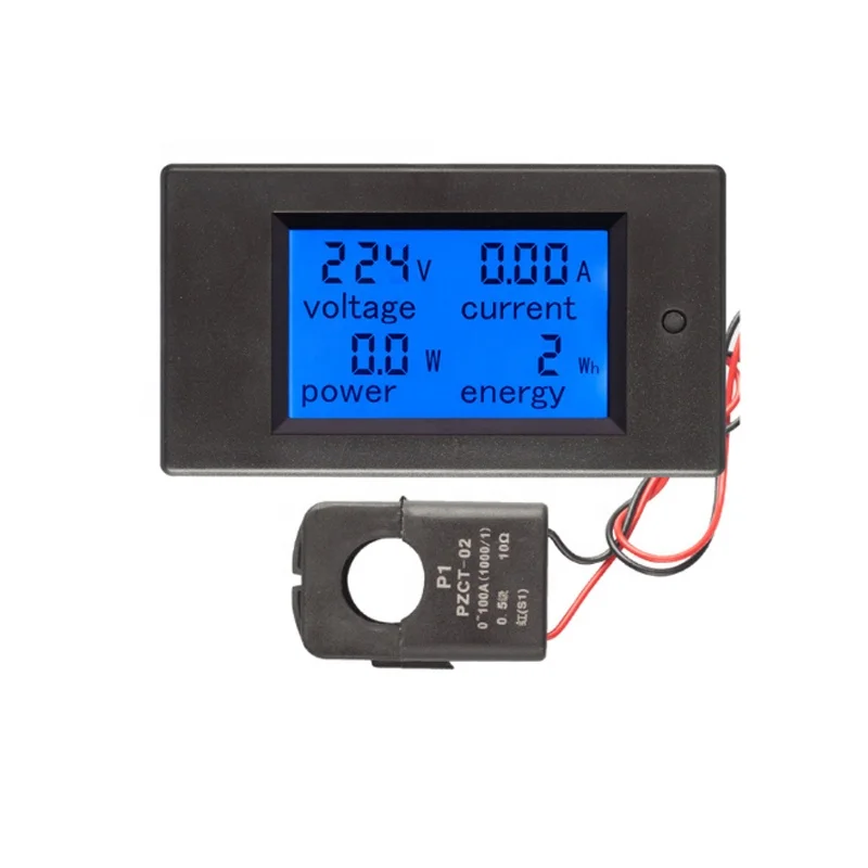 

AC Single Phase Digital Wattmeter Power Energy Meter with Coil CT 220V 100A Kwh Meter Homekit PZEM-061 100A