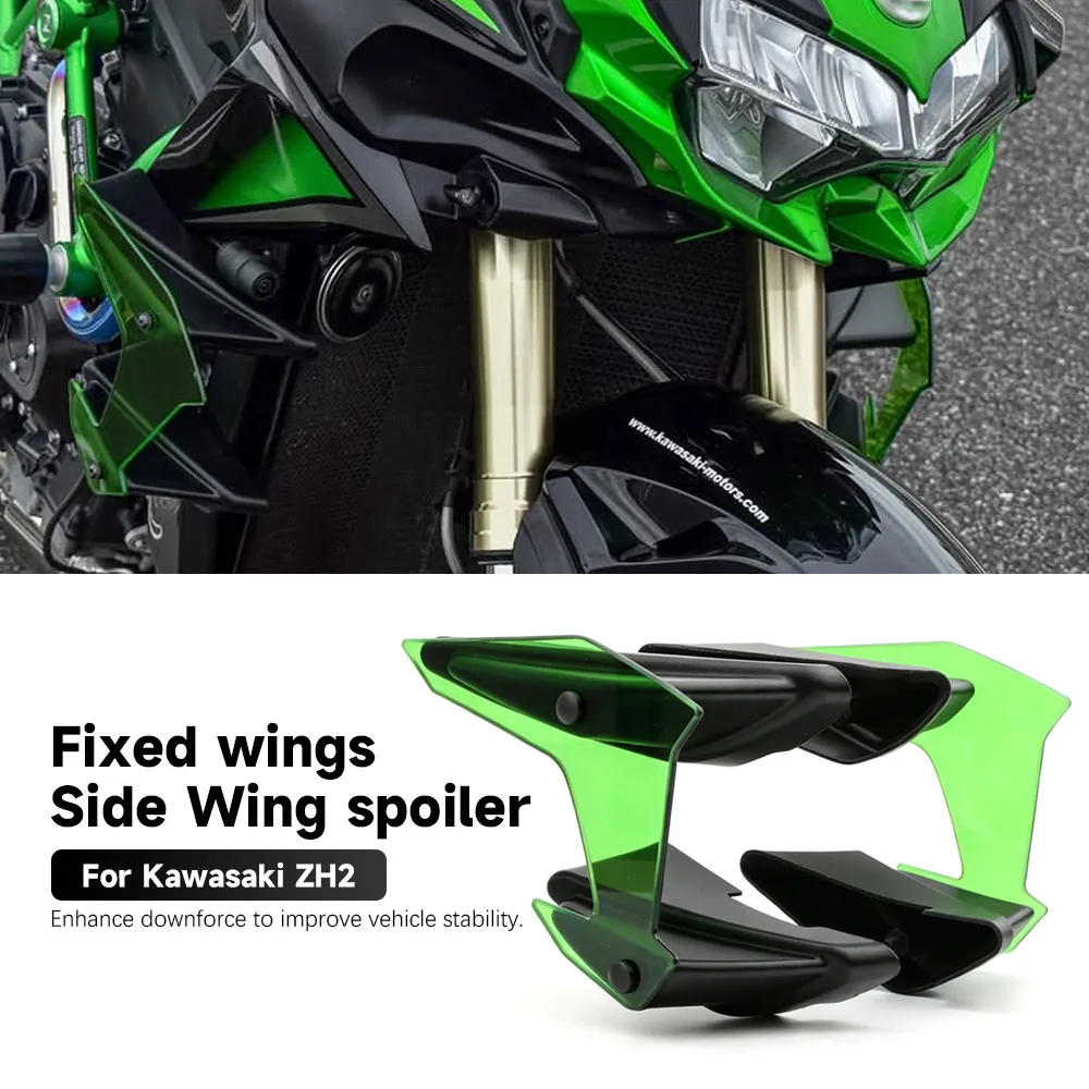 

For Kawasaki ZH2 Z H2 2020-2025 2026 Motorcycles Side Winglet Spoiler Wing Fairing Fixed Wing DOWNFORCE NAKED FRONTAL SPOILERS