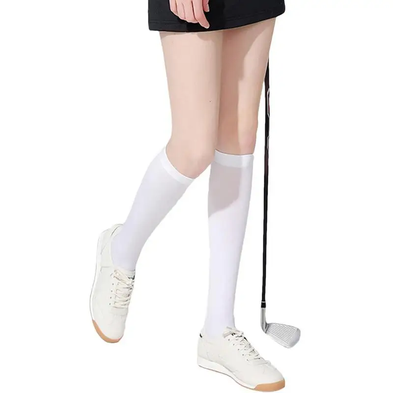 Knee Socks Ice Silk UPF50 Sun Protection Golf Cool Socks UV Proof High Elastic Soft Breathable Socks For Cosplay