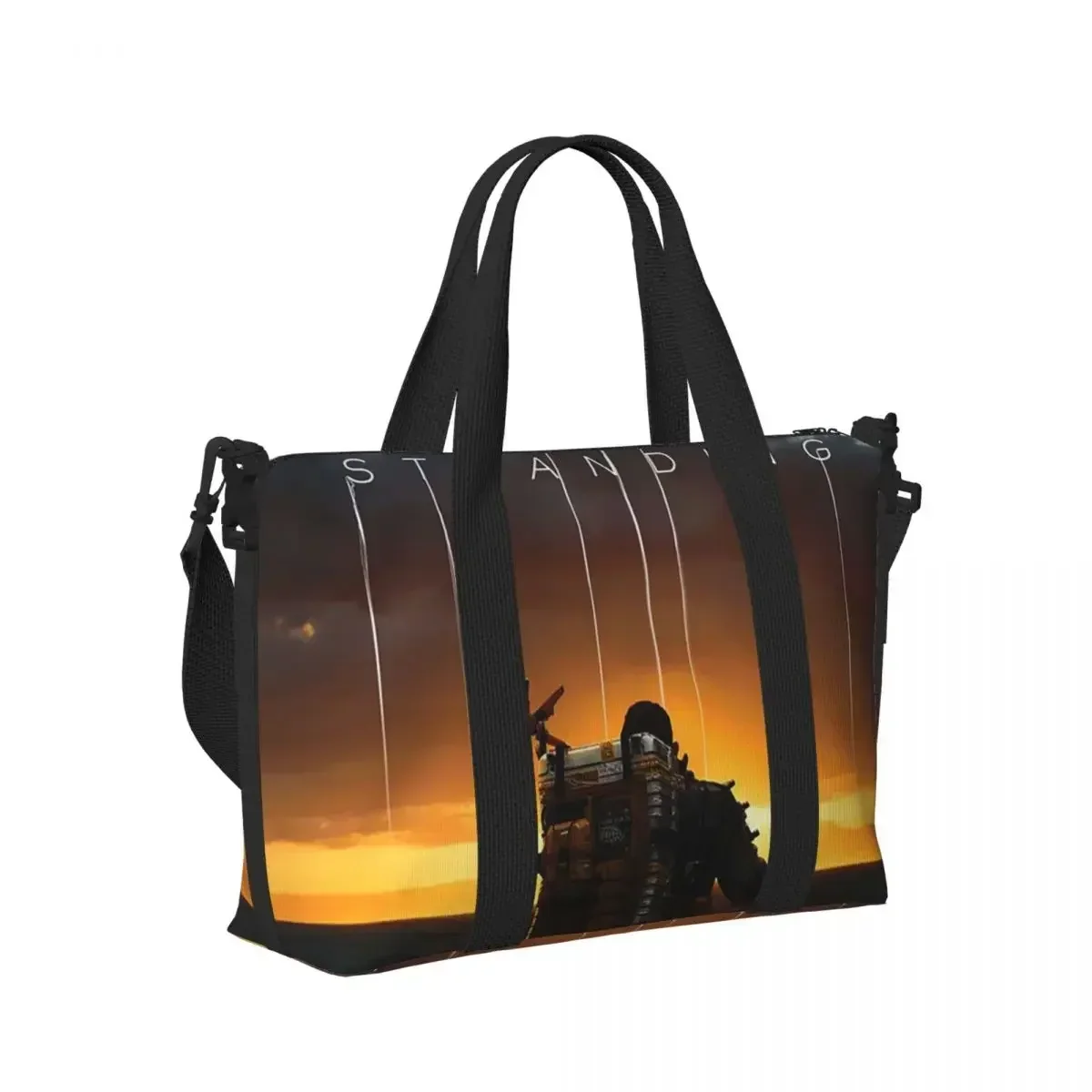 Death Stranding Logo Beach Travel Bag Large Capacity Tote Bags for Gym Yoga Women Shopping Duffle Shoulder Bag