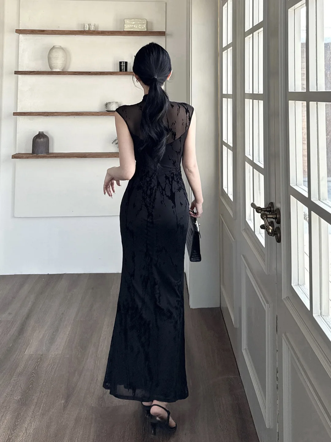 ชุดเดรสวินเทจ Y2K ผ้าลูกไม้ตาข่ายโปร่งลายพิมพ์สำหรับผู้หญิง หรูหรา สง่างาม ผ้าบางเบา ทรงเข้ารูป สำหรับงานปาร์ตี้ งานราตรี