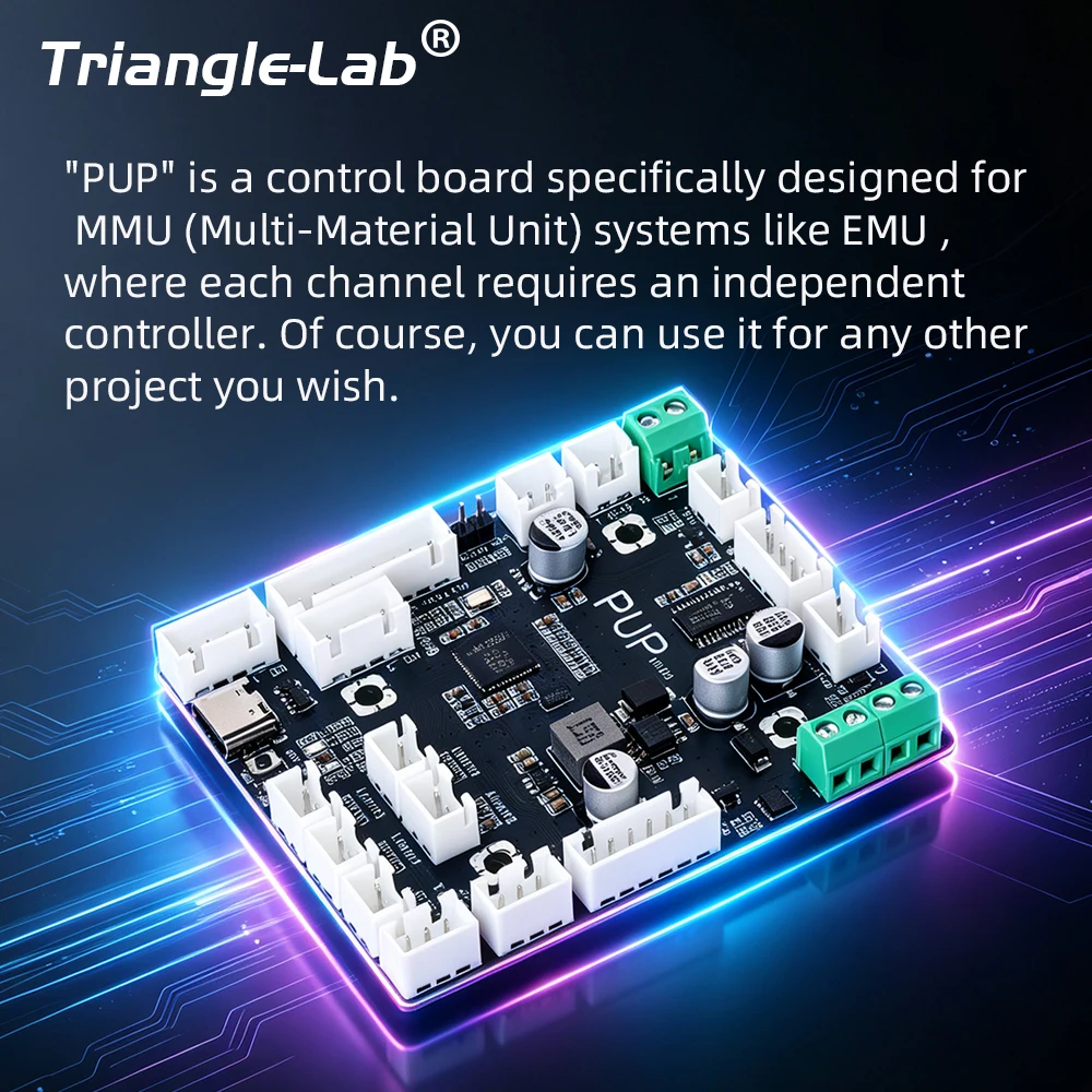 Trianglelab PUP for EMU MMU Control Board for BoxTurtle Lane Expansion Easy Wiring High Quality, with Type-C Interface