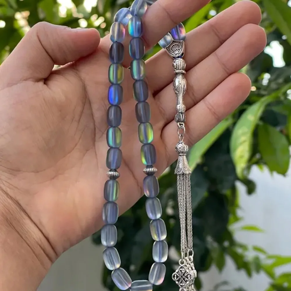 Muslim Tasbih silver tassel misbaha prayer Ramadan Eid Gift man accessories Personality Gift  man rosary tesbih mesbaha33 beads