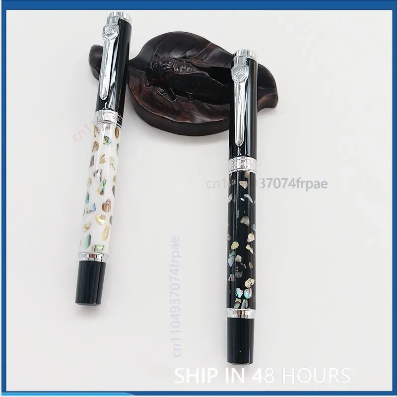 For Jinhao 8802 Shell Inlay Fountain Pen Vintage Calligraphy Student Practice Gift For Teacher Elder Stationery（2pcs）