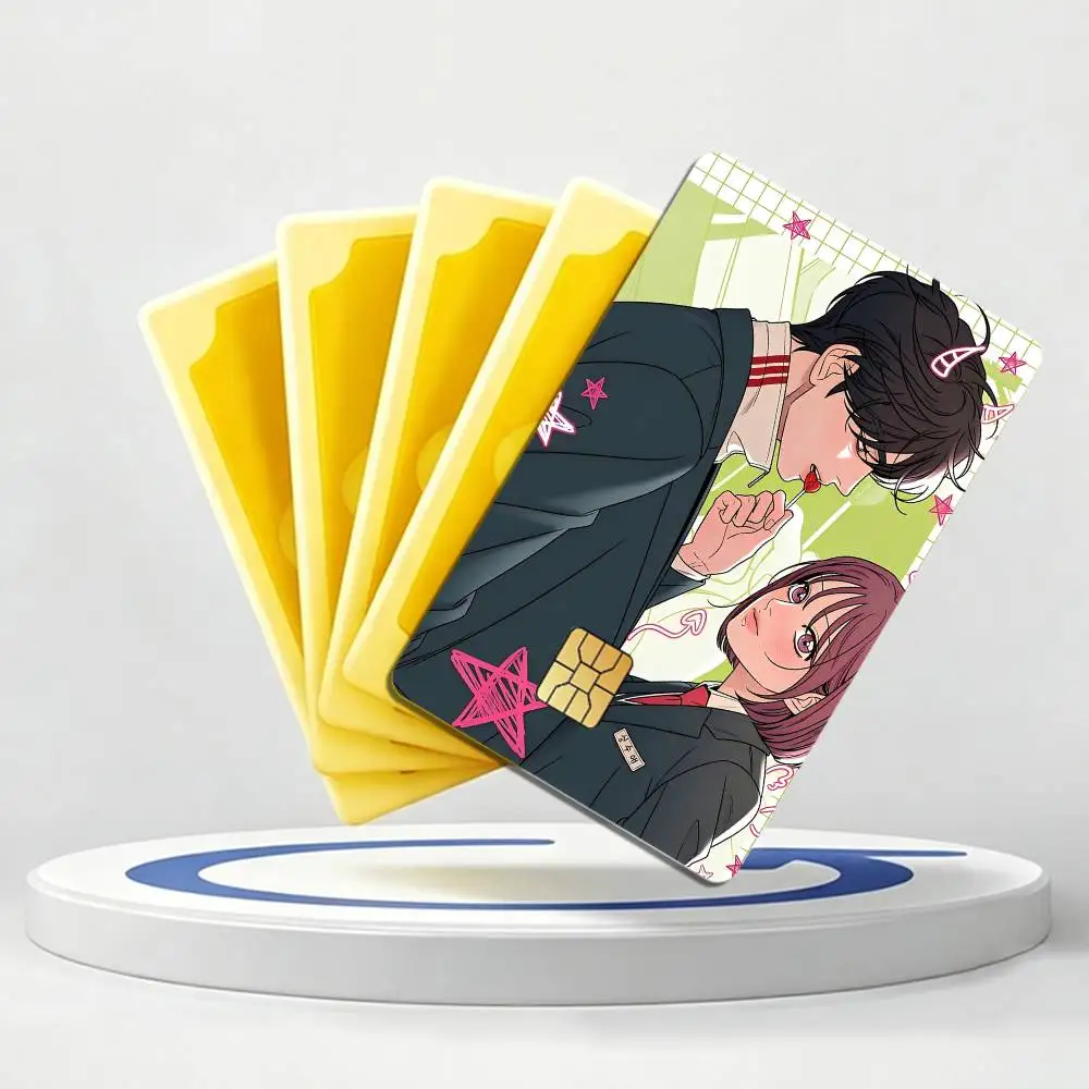 O-Operation Manhwa True Love Card Stickers for Bank Access Protective Waterproof Film Cover Sticker Gift