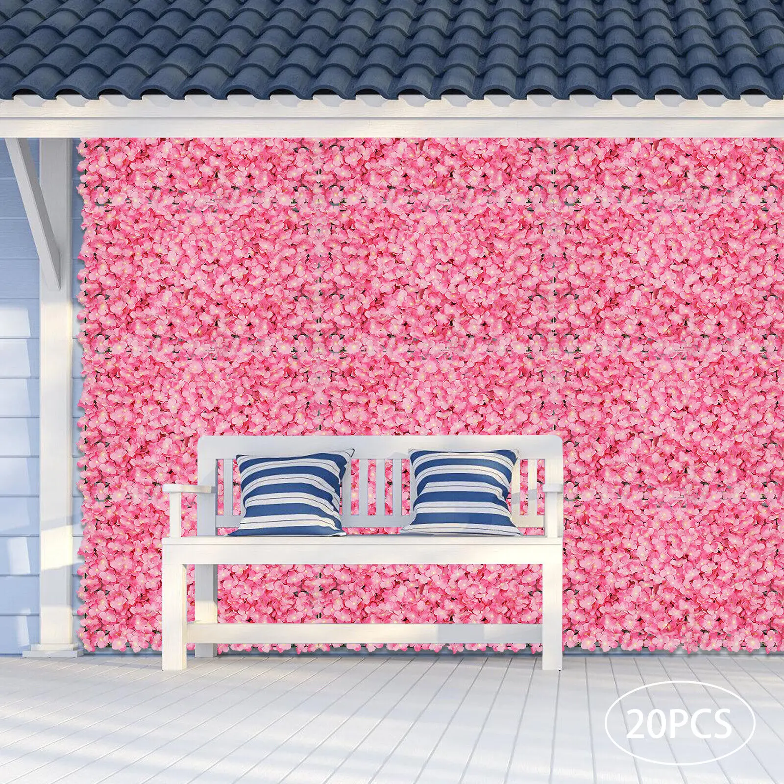 20pcs Silk Artificial Flower Wall Panel Wedding Party Backdrop Floral Home Decor