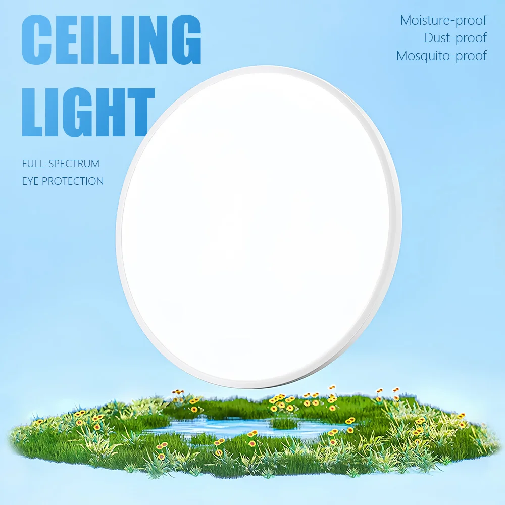 12/16/18W LED Flush Mount Ceiling Light Fixture 6500K Waterproof Low Profile Round Lamp for Bathroom Closet Kitchen Hallway