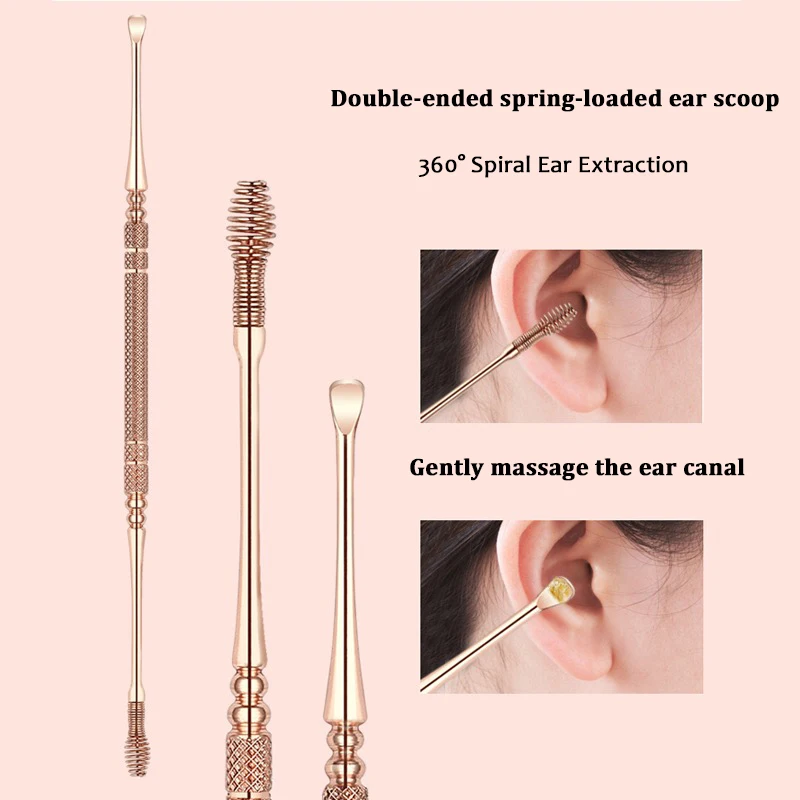 

Spiral Ear Spoon Spring Picker New Ear Massage Rake Double-headed Dual-use Ear Picker Rotating