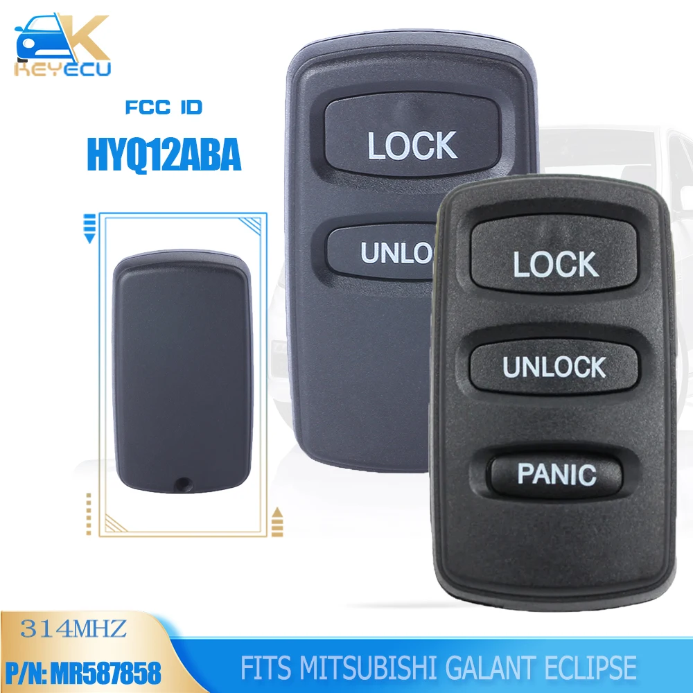 

KEYECU HYQ12ABA 314MHz Remote Control Fob 2B / 3 Button for MITSUBISHI GALANT 1998 1999 2000 2001 , for ECLIPSE 2000-2001