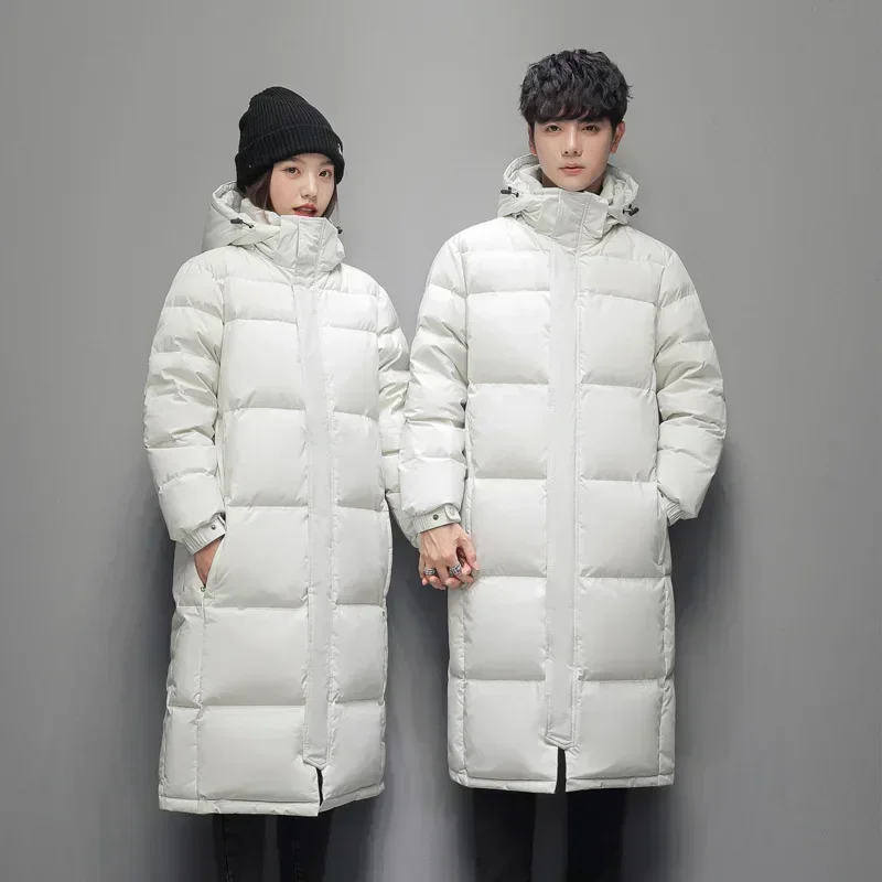 New Winter Long Puffer Jackets for Men and Women Hooded Casual Duck Down Coats Quality Couples Outdoor Windproof Warm Jackets 5X