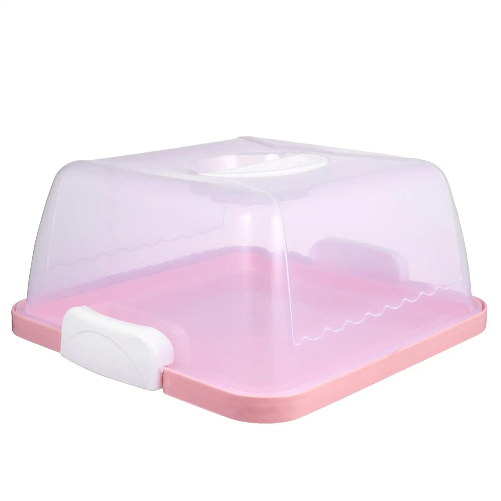 

Hand-held Plastic Cake Box Carrier Travel Reusable Holder Storage Container Square