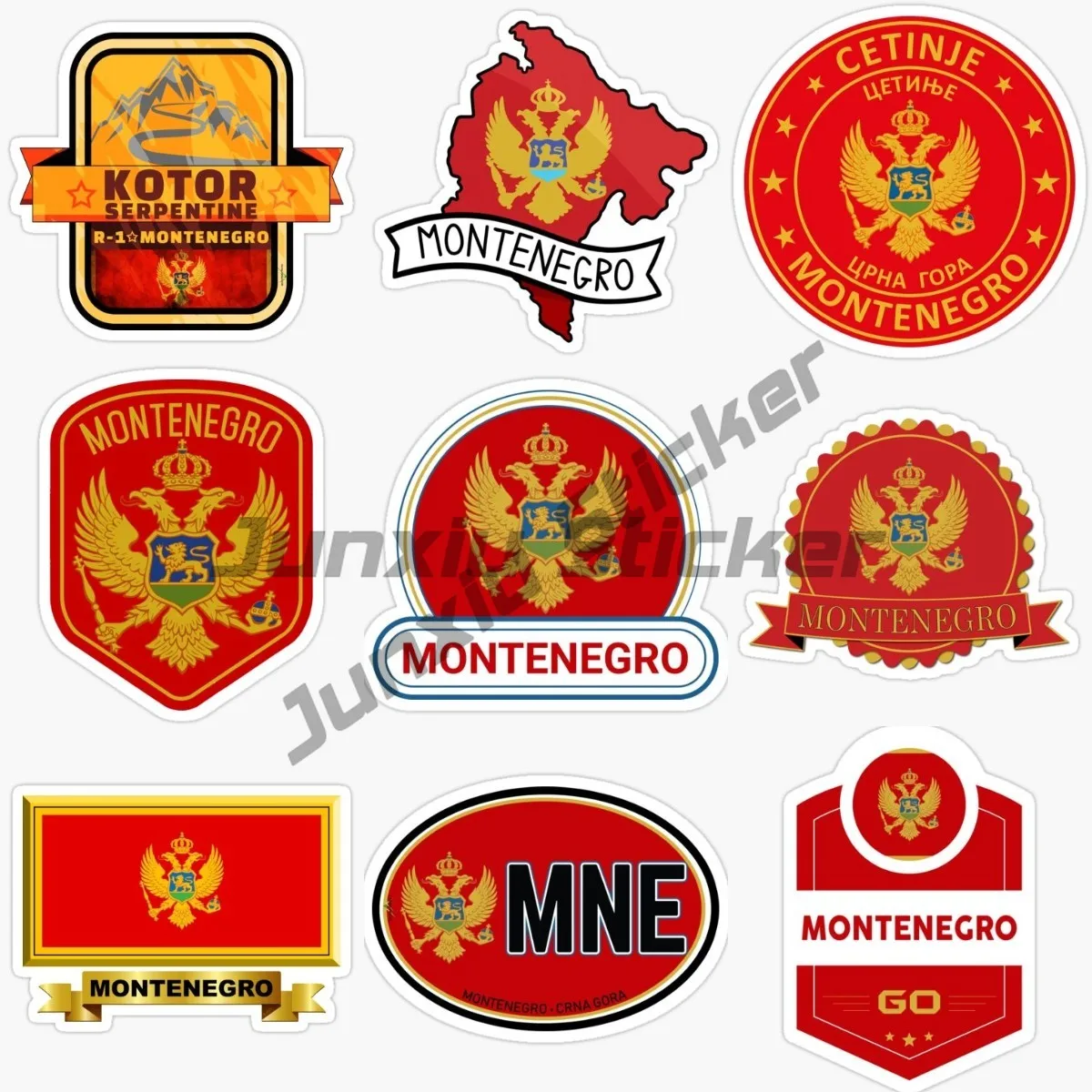 

MNE Republic of Montenegro National Flag Emblem Car Sticker Suitable Motorcycle Computer Vinyl Self Adhesive Waterproof Decal