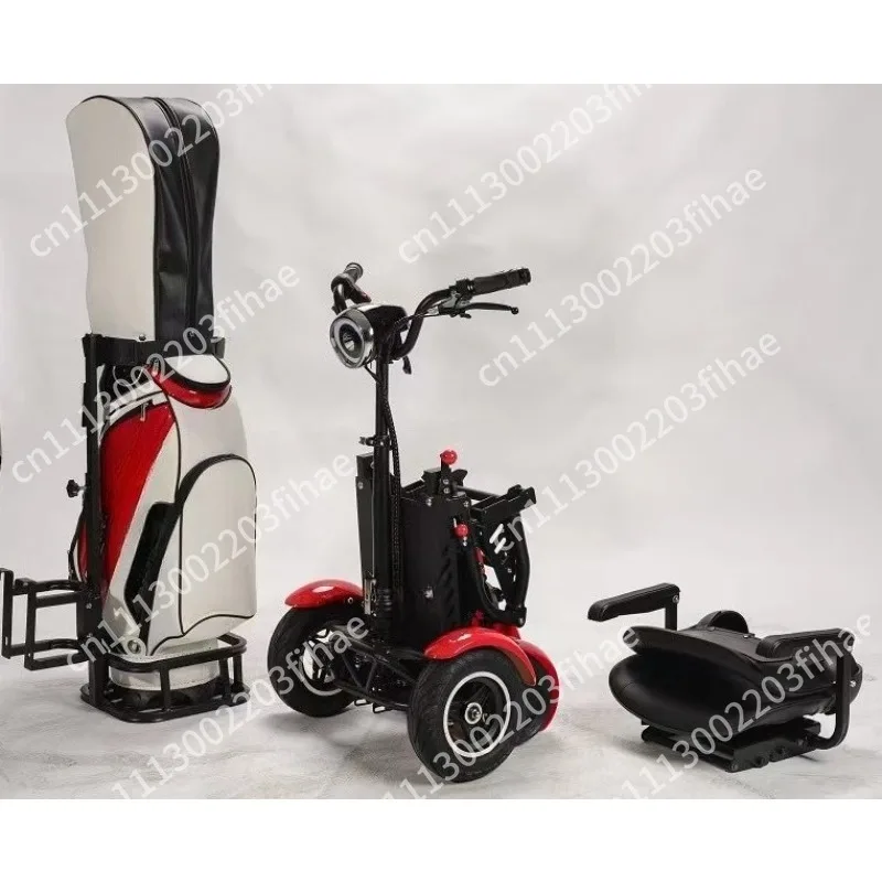 Small four-wheel folding car, elderly scooter, golf cart, wide tire recreational sightseeing car 36V
