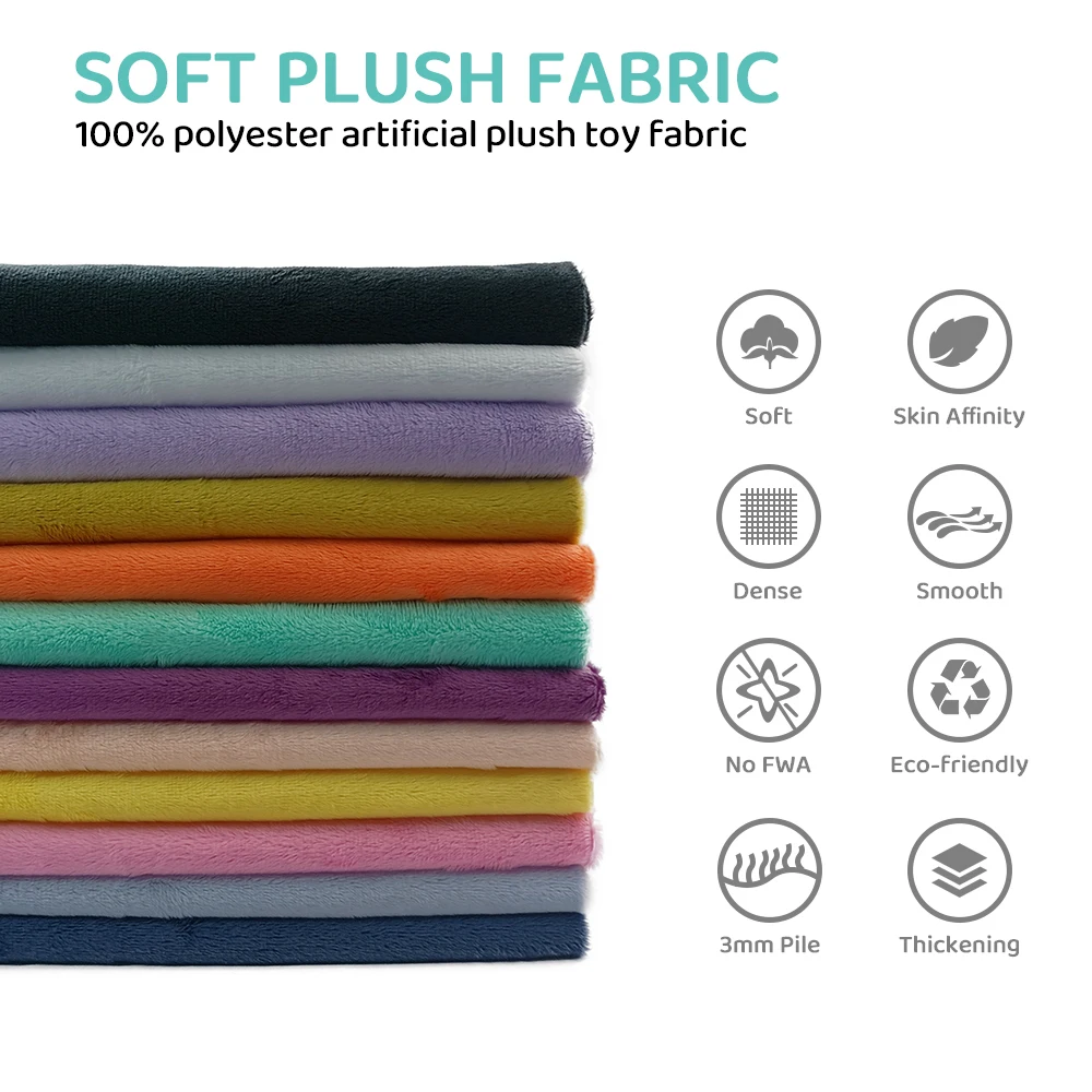 150x50cm Large Size 3mm Handmade DIY Doll Cloth 100% Polyester Soft Plush Fabrics