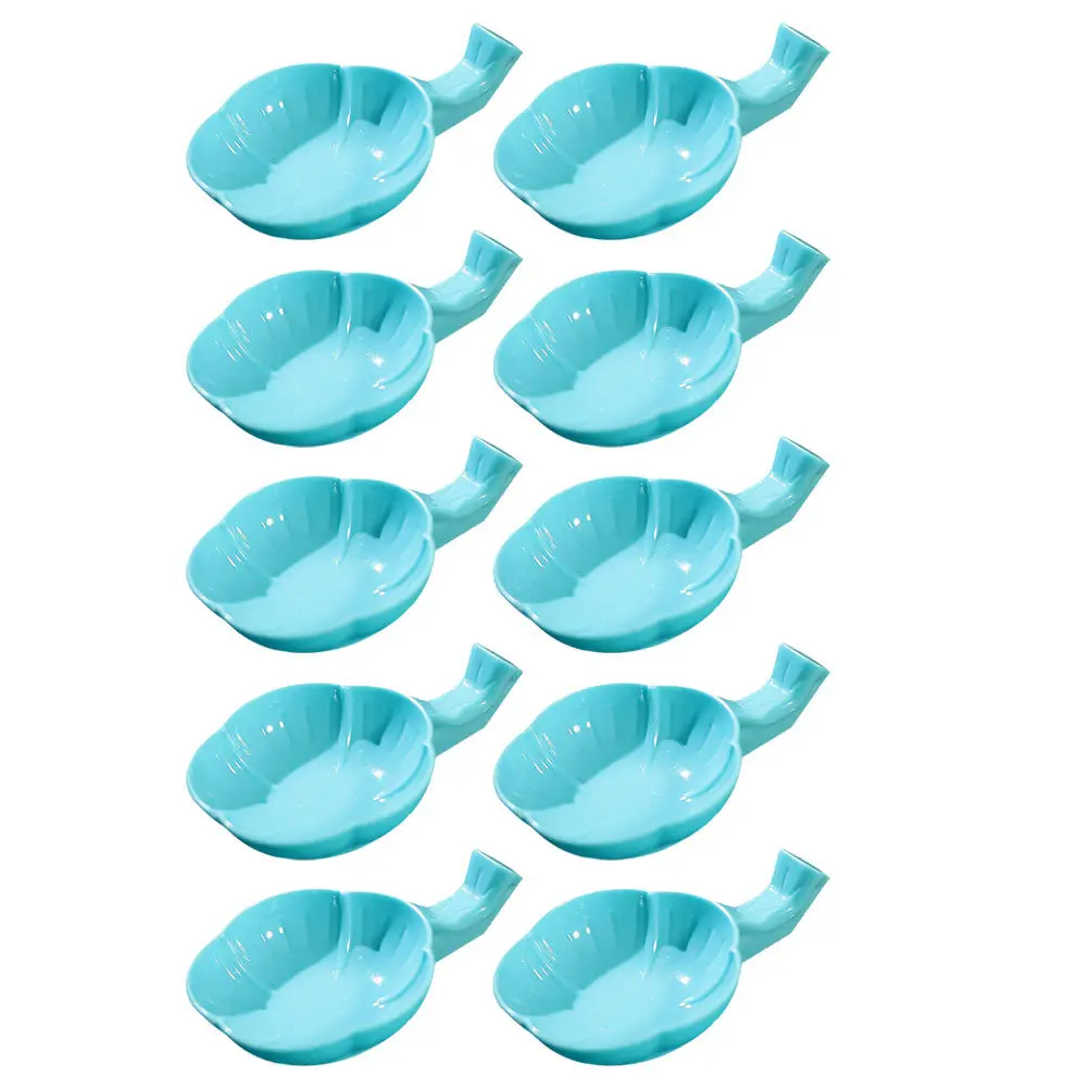 10Pcs Sky-Blue Delicate Plastic Ink Plate for Calligraphy Painting Ink Tray Brush Washing Dish Desk Decoration Classical Inkwell