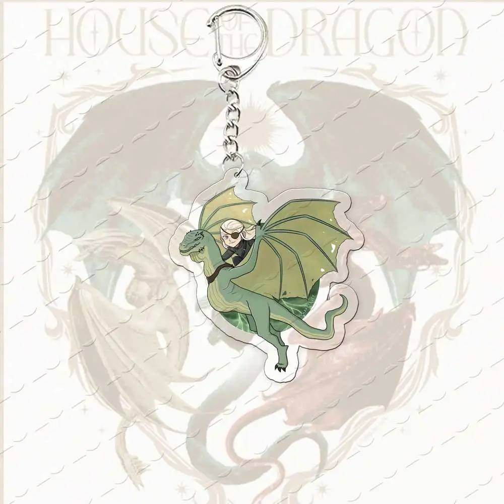Popular TV Cute Dragon Keychain Rhaenyra Daemon Aemond Alicent Charm Keychains for Accessorie bag Pendant Jewelry Fans Gift