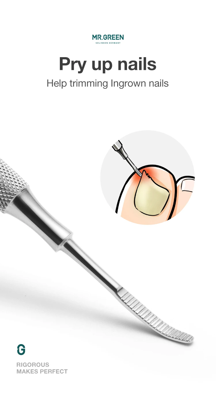 MR. GRÜN Multi-Funktion Nagel Pflege Werkzeuge Häutchen Pusher Nagel Schmutz Reiniger Doppel Headed Design Hebeln Bis Nägel Kutikula Trimmer – Detail 5