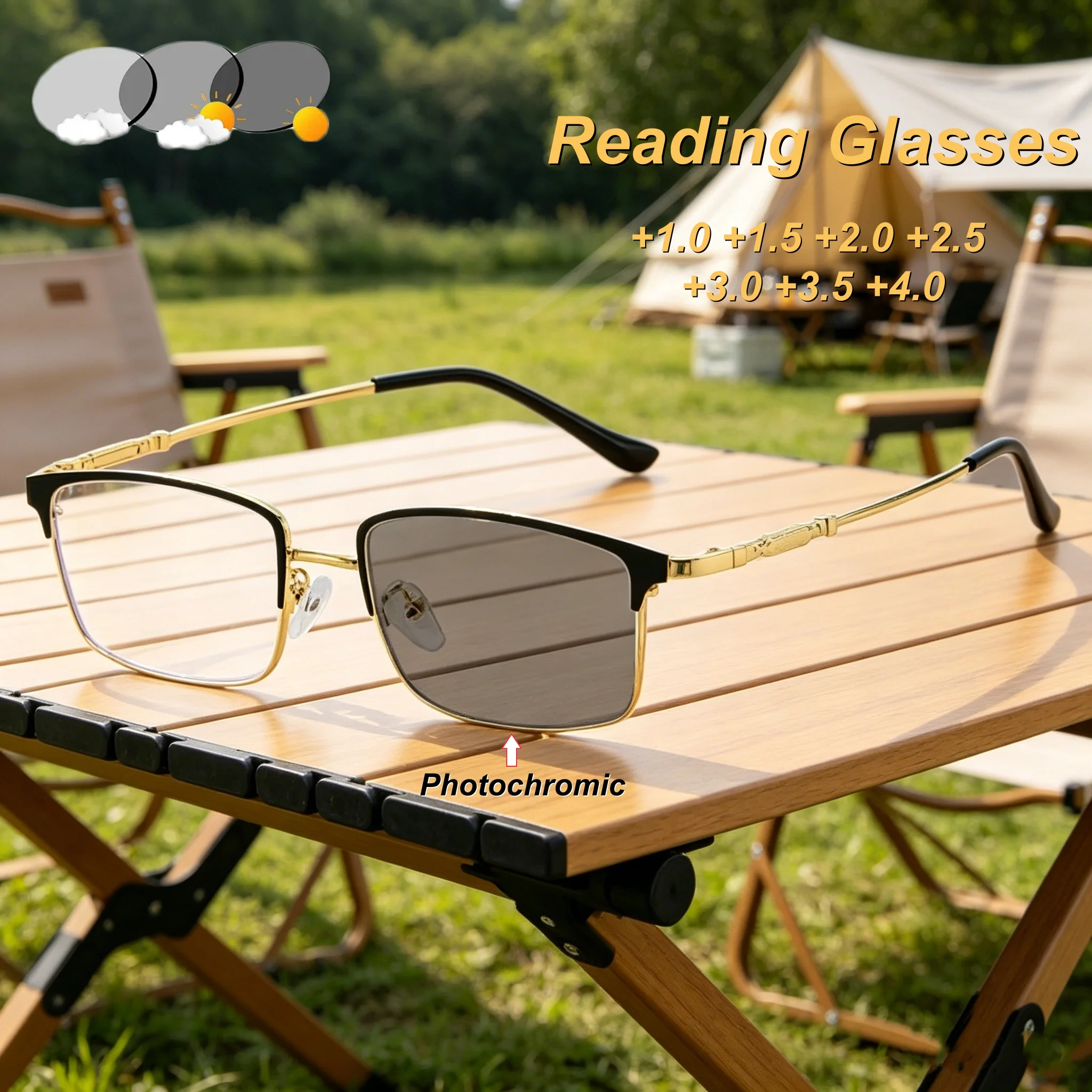 

2026 New Fashionable Luxury Anti Blue Light Glasses Retro Neutral Thick Frame Premium Sense Simple Metal Frame Reading Glasses