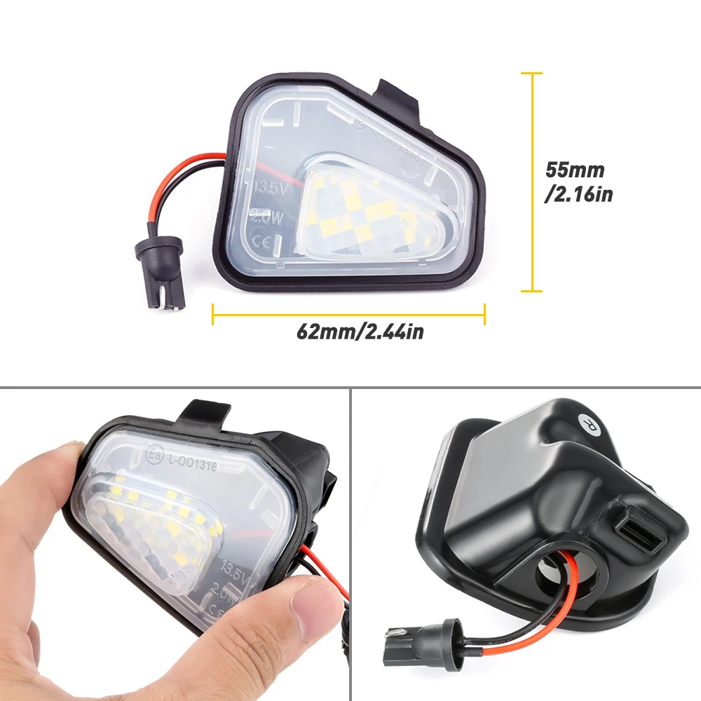 2Pcs Car Side Mirror Puddle LED Light 6000K Kit For VW Passat CC EOS Scirocco Xenon White Mirror Lamps 12V Auto Accessories