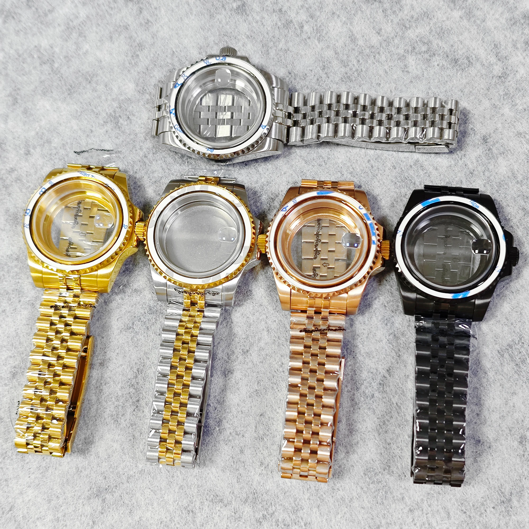 200M Diving Case 40mm Fit NH35 NH36 NH34 GMT Watch Case Jubilee Bracelet Sapphire Glass Slide Buckle